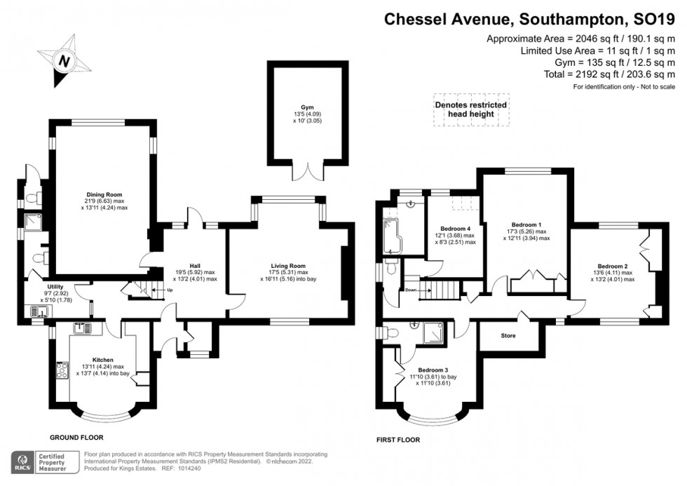 Floorplan for Chessel Avenue, Southampton