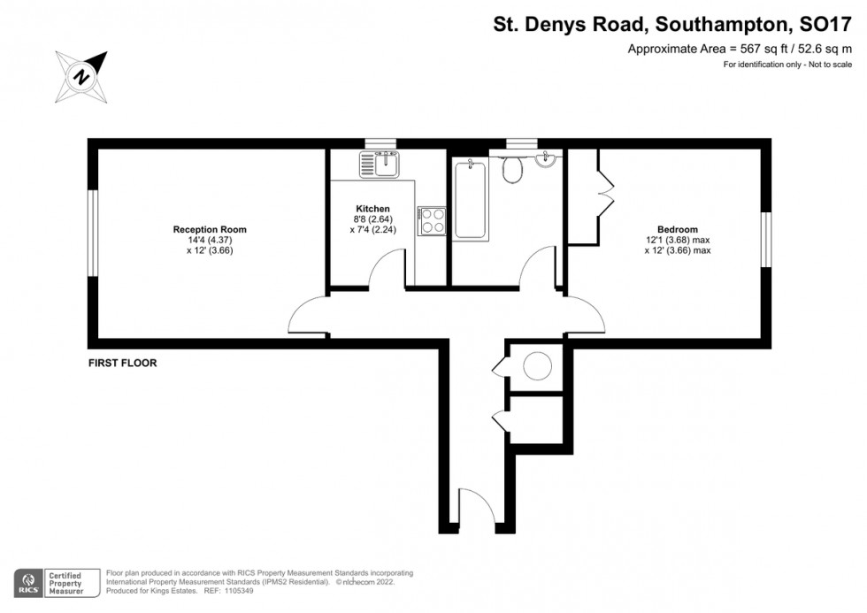 Floorplan for St. Denys Road, Southampton